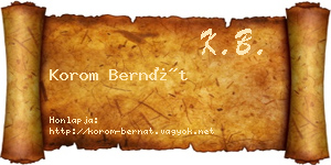 Korom Bernát névjegykártya